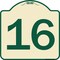 Signmission Sign with Number 16 Heavy-Gauge Aluminum Architectural Sign, 18" x 18", TG-1818-22906 A-DES-TG-1818-22906 - alternate 1